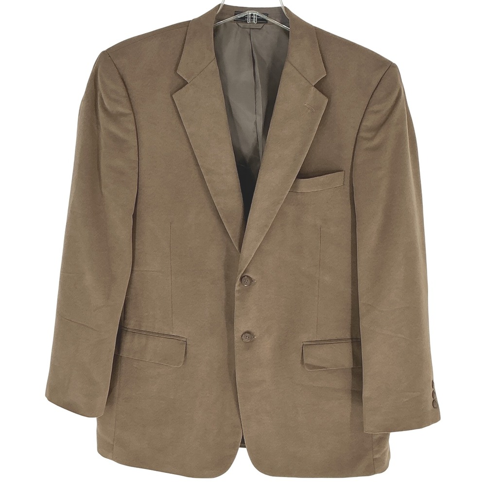 Bert Pulitzer Men's‎ 44 Long Tan Supra Suede Blazer Jacket Suit Coat